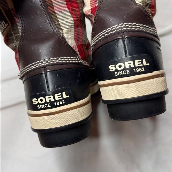 Sorel Women’s Tivoli Ankle Waterproof Red Plaid Lace Up Boots. Size 9.5. - Picture 10 of 12